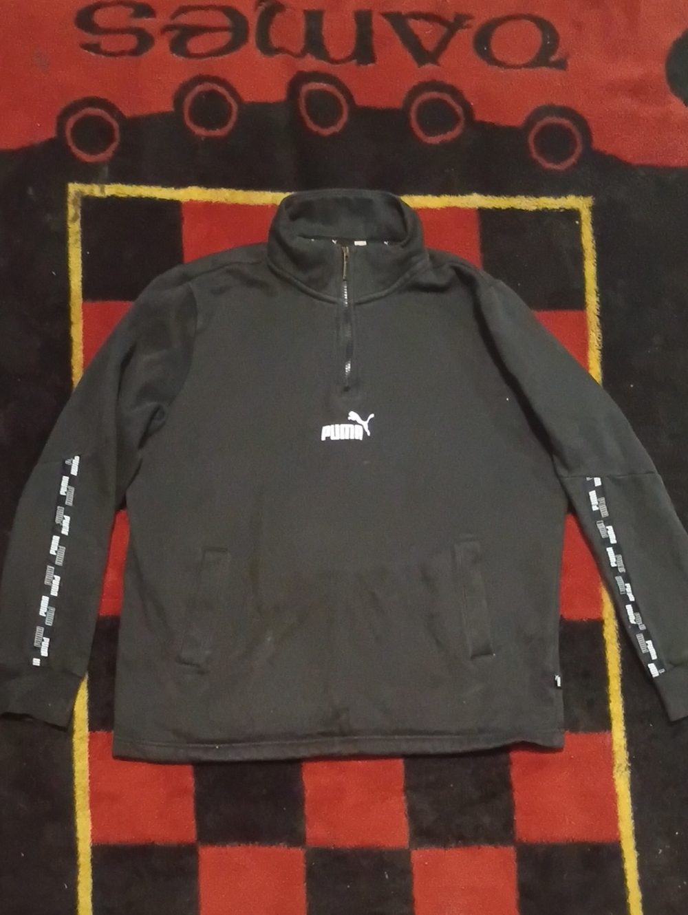 Puma Black Half-Zip Pullover with White Logo